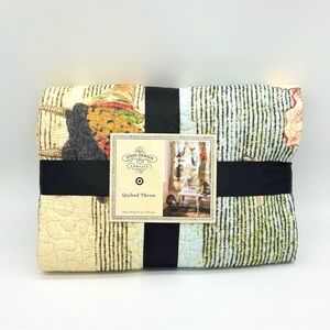 John Derian Quilted Throw - Cream and Black